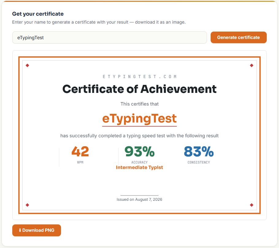 Typing Certificate Typing Certificate