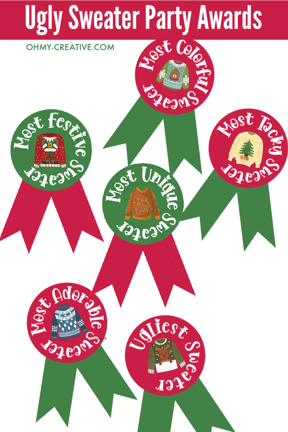 Ugly Christmas Sweater Party Printables
