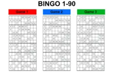 Uk Style Bingo Ticket Cards 1 90 1050