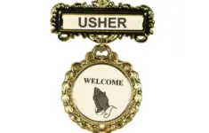 Usher Badge Welcome Praying Hands 2