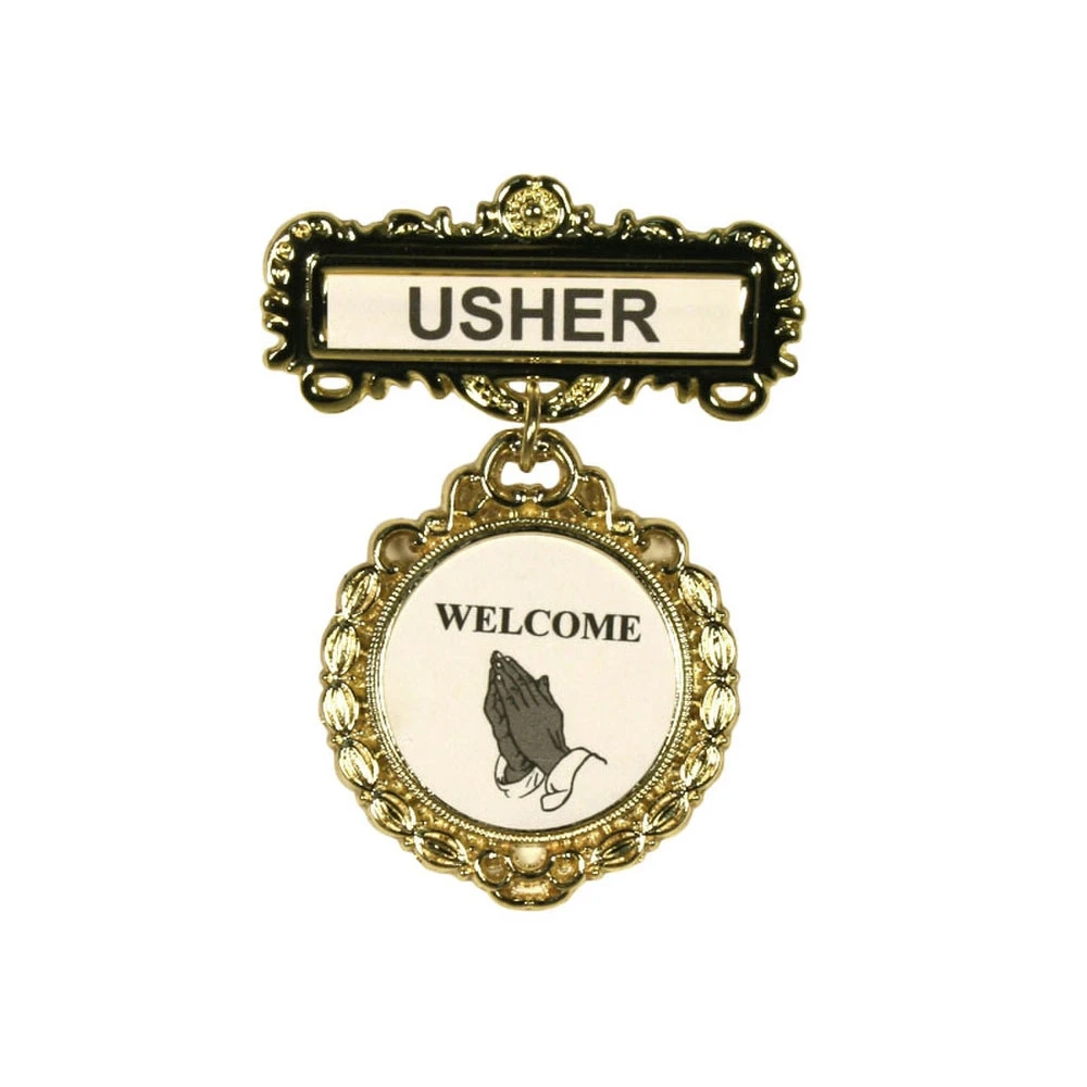 Usher Badge Welcome Praying Hands 2