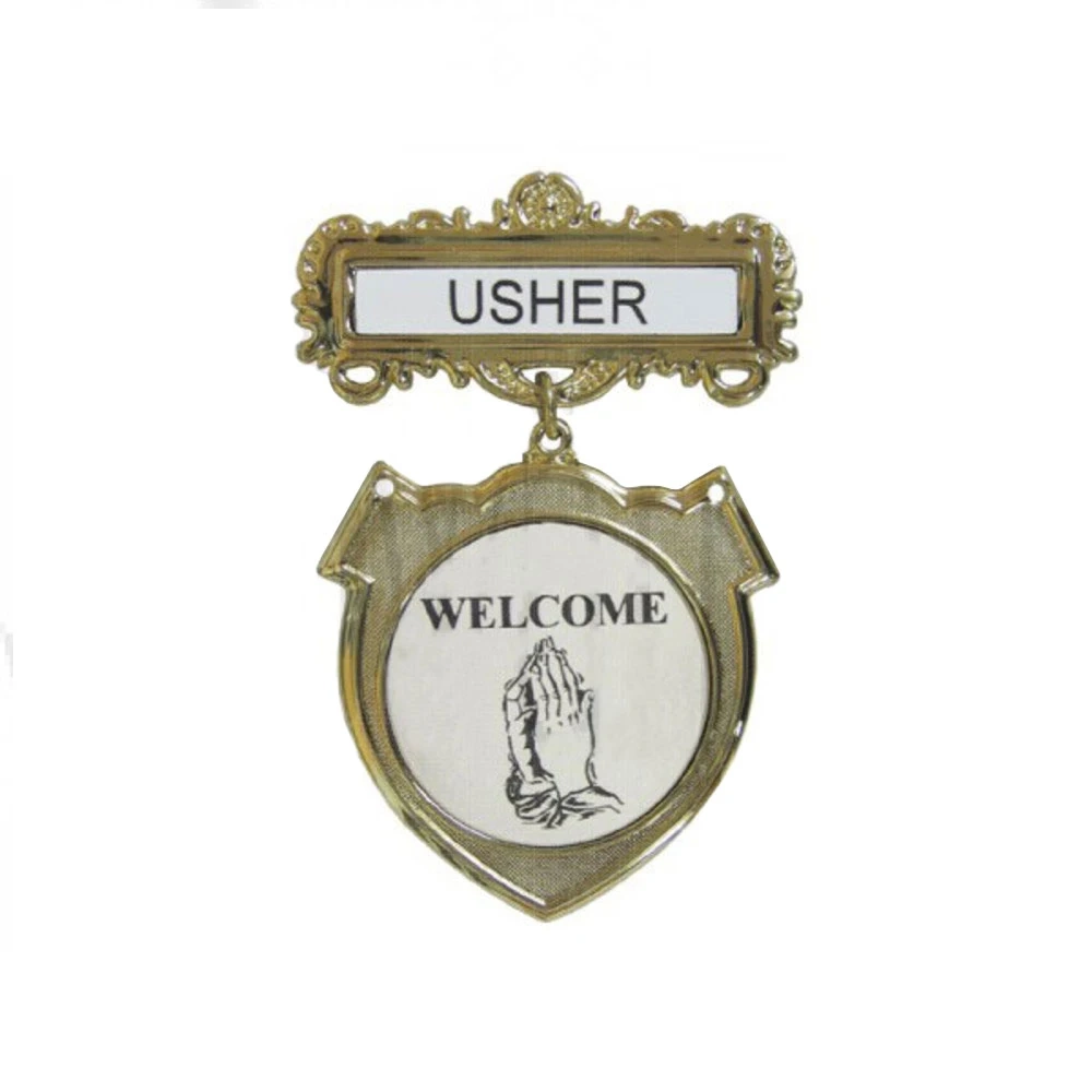 Usher Badge Welcome Praying Hands Usher Badge Welcome Praying Hands