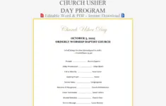 Usher Day Program Service Template