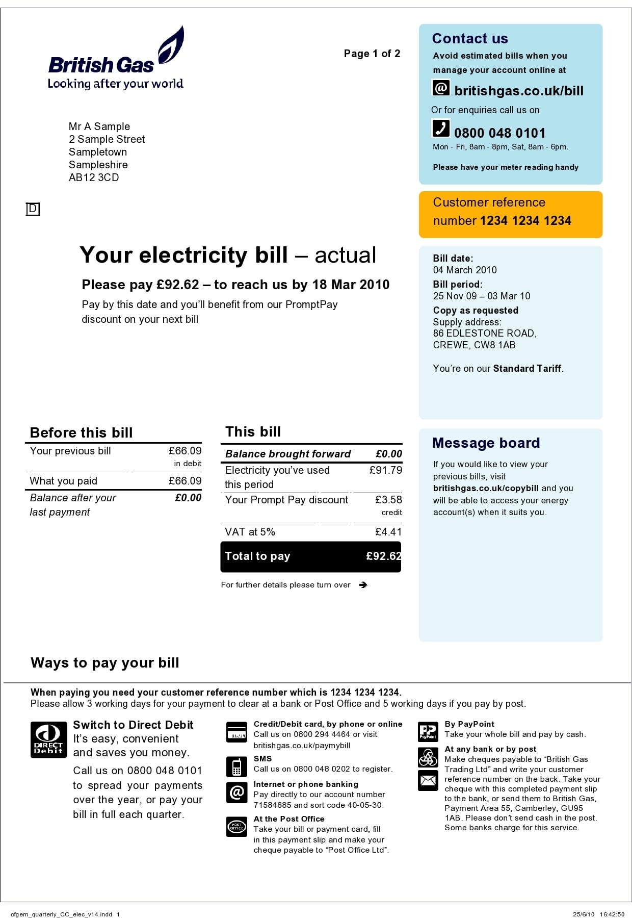 Utility Bill Utility Bill