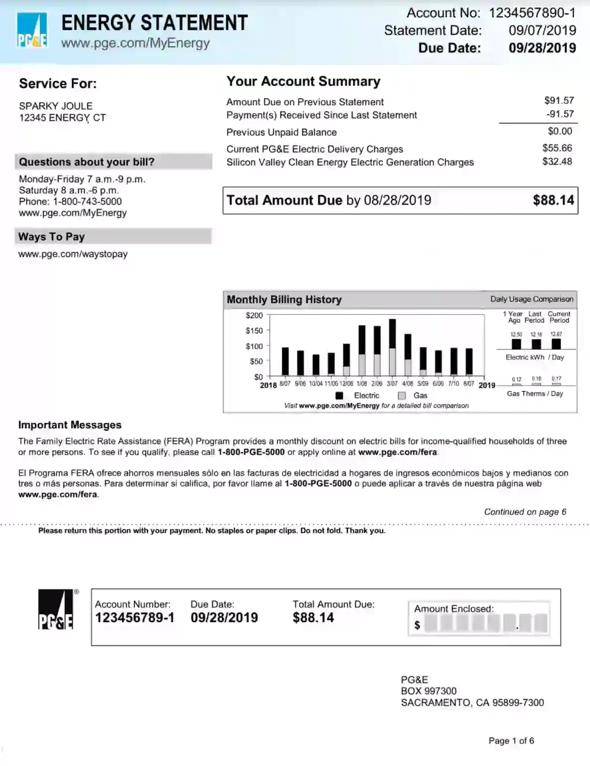 Utility Bill Template Utility Bill Template