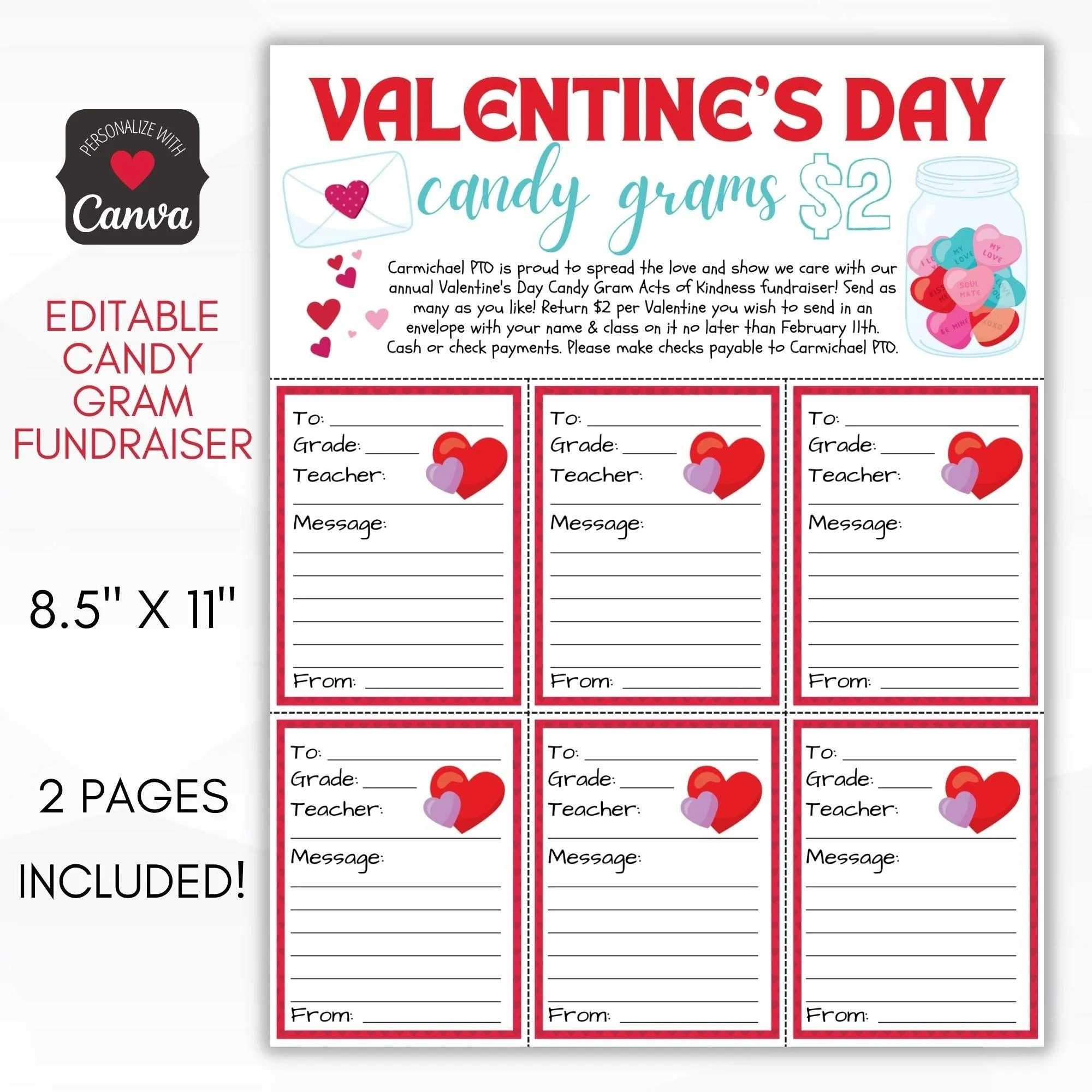 Valentines Day Candy Gram Sheet Valentines Day Candy Gram Sheet