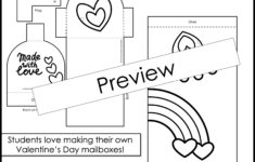 Valentines Day Mailbox Printable Valentines Craft Activity Template