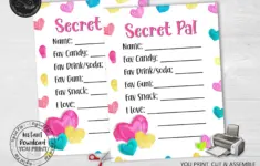 Valentines Day Secret Pal Questionnaire