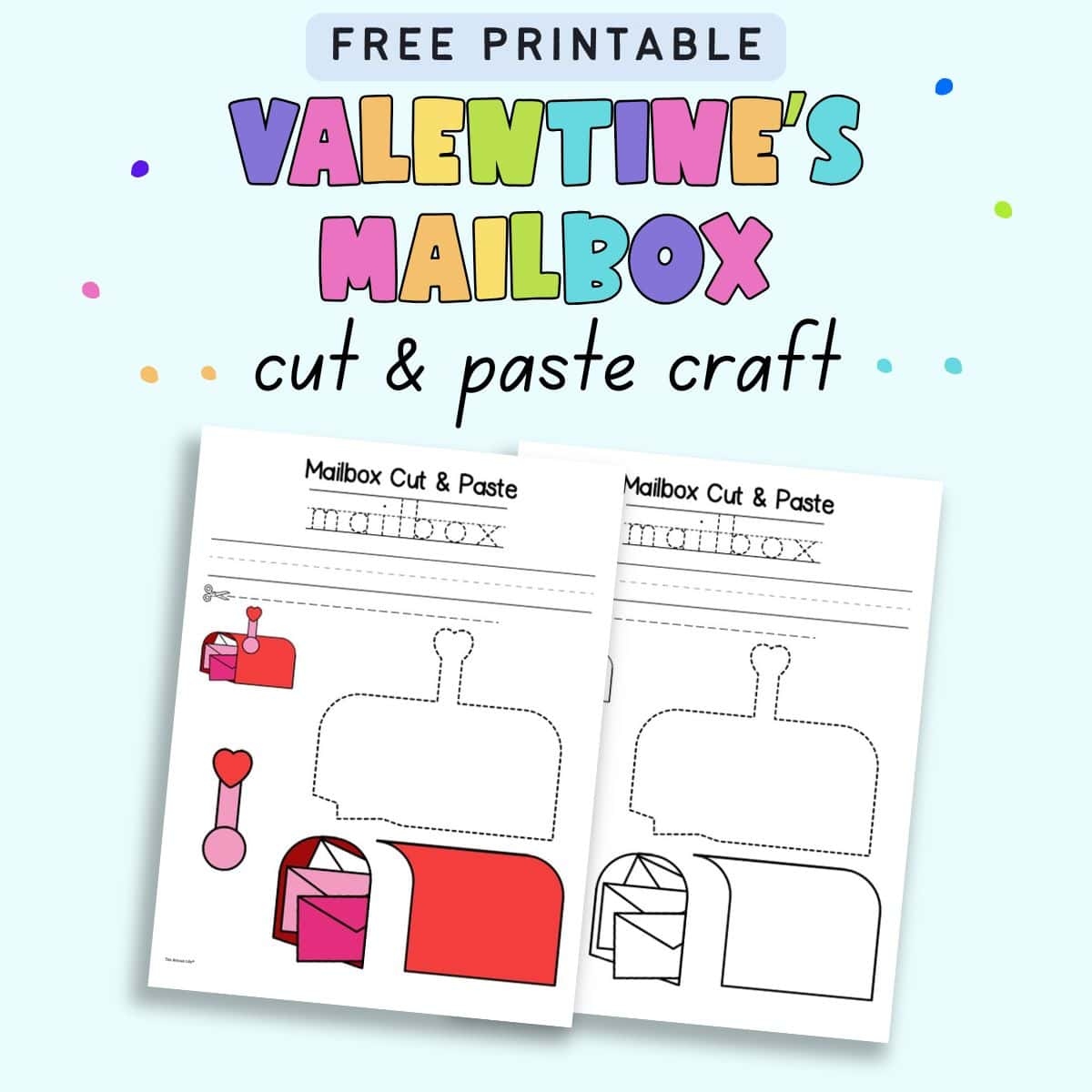 Valentines Mailbox Cut And Paste Craft Valentines Mailbox Cut And Paste Craft