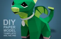 Villa Buddies Dragon Diy Low Poly Paper Model Template Paper Craft