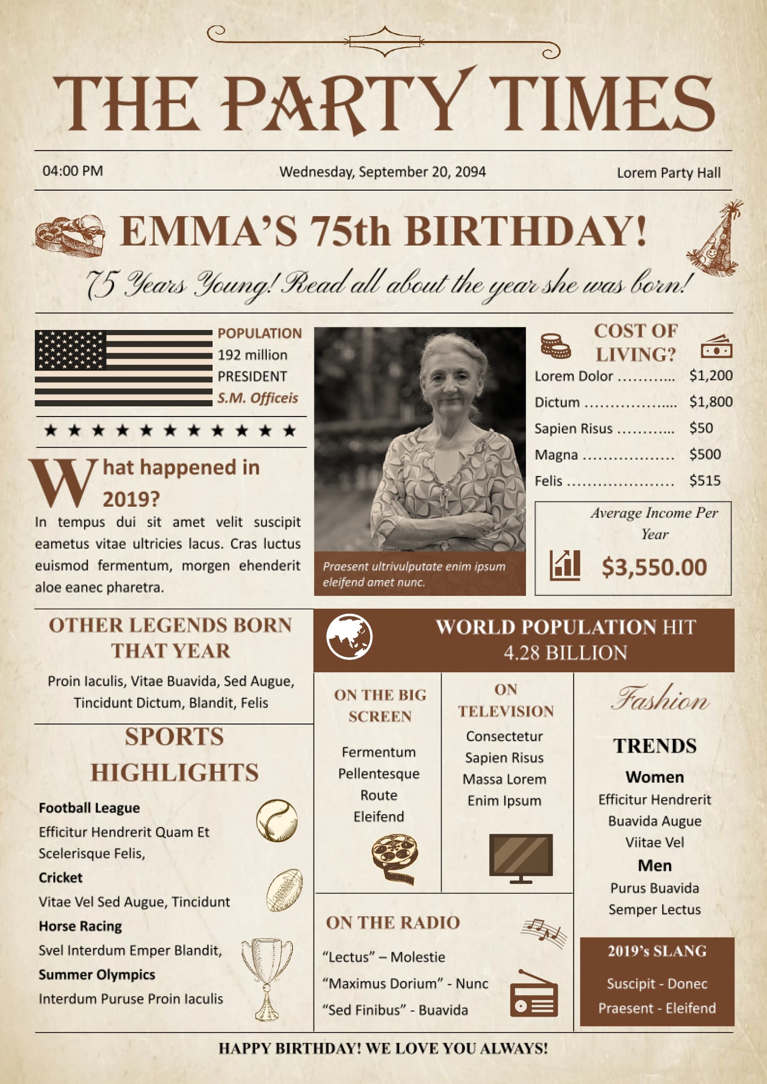 free birthday newspaper template free birthday newspaper template