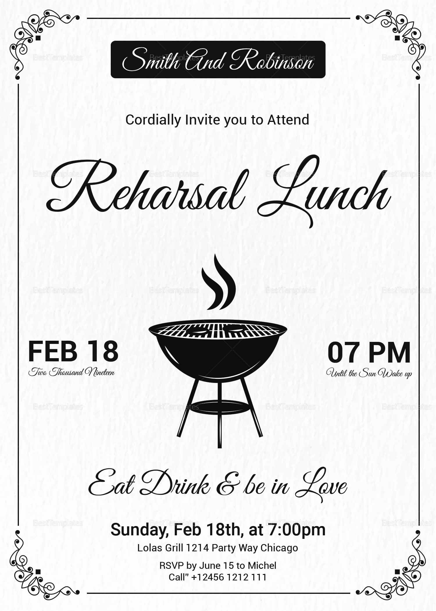 Vintage Lunch Invitation