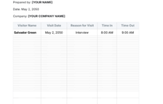 Visitor Log