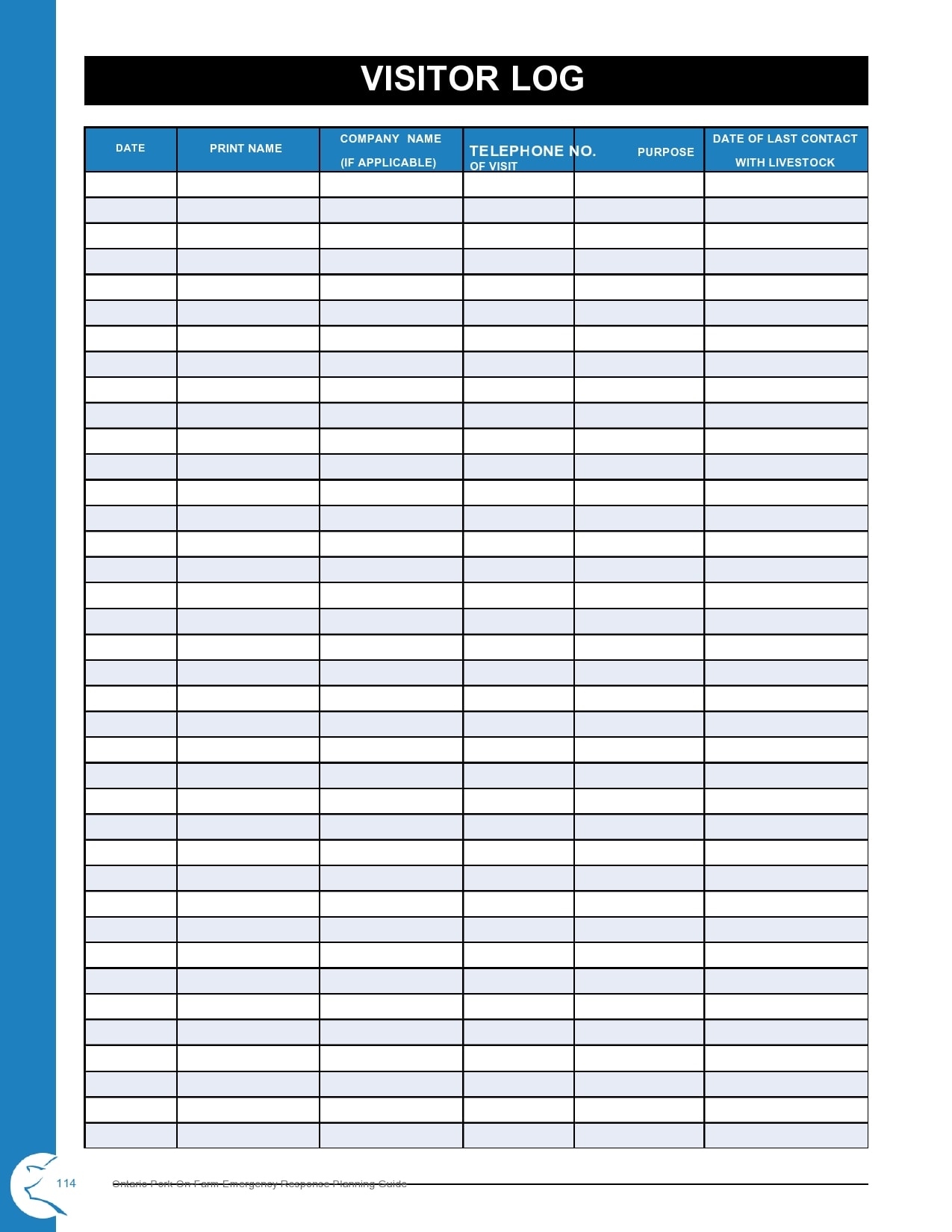 Visitor Log