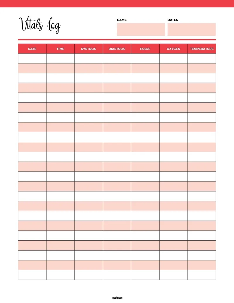 free printable vital signs chart free printable vital signs chart