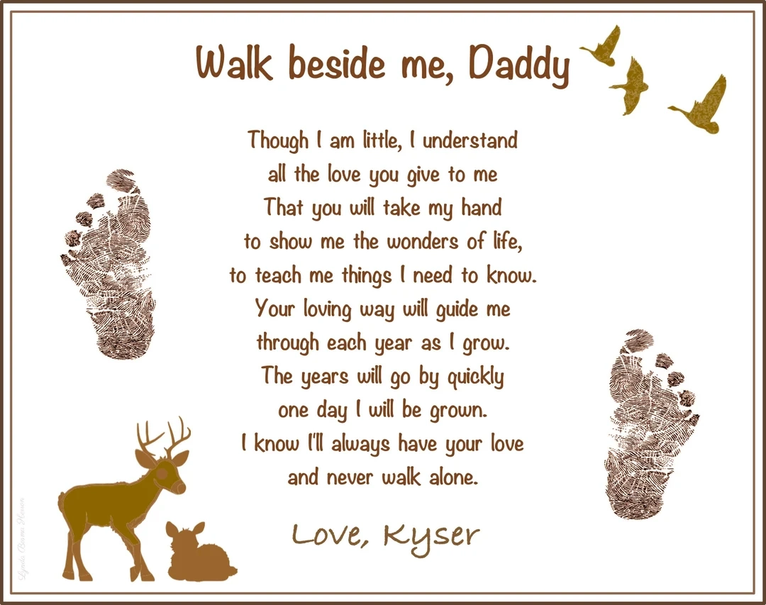 Walk Beside Me Daddy Poem 8x10 Print O