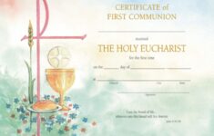 Watercolor First Communion Certificate With Envelope aspx