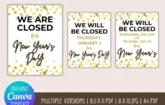 We Will Be Closed For New Years Day