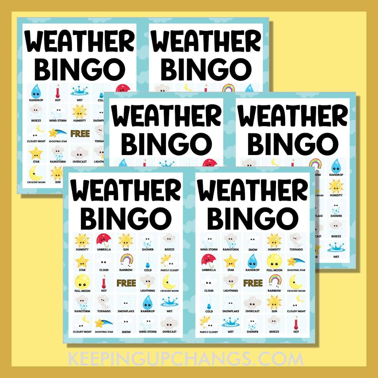 weather bingo free printable weather bingo free printable