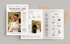 Wedding Newspaper Program Template