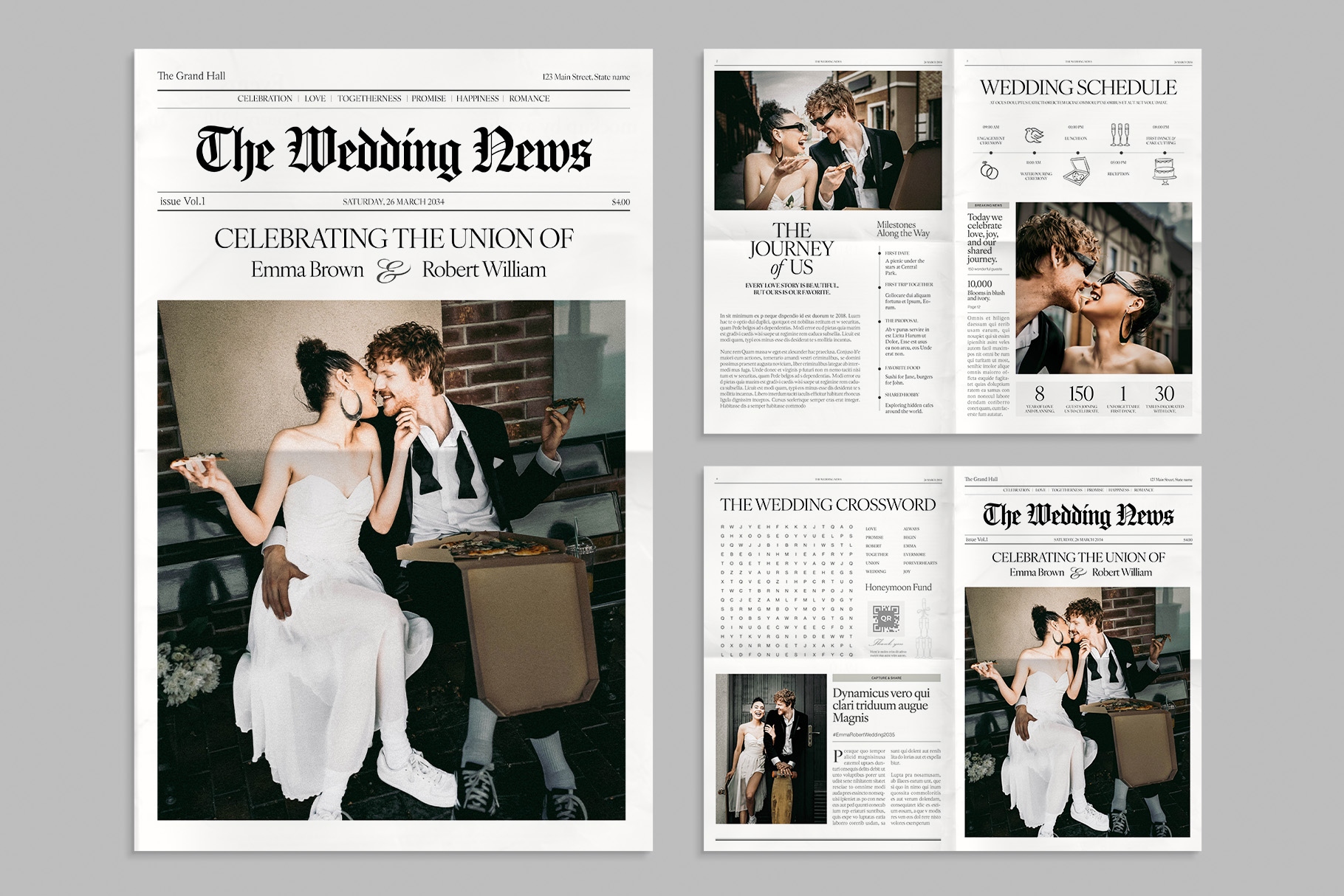 Wedding Newspaper Template 2