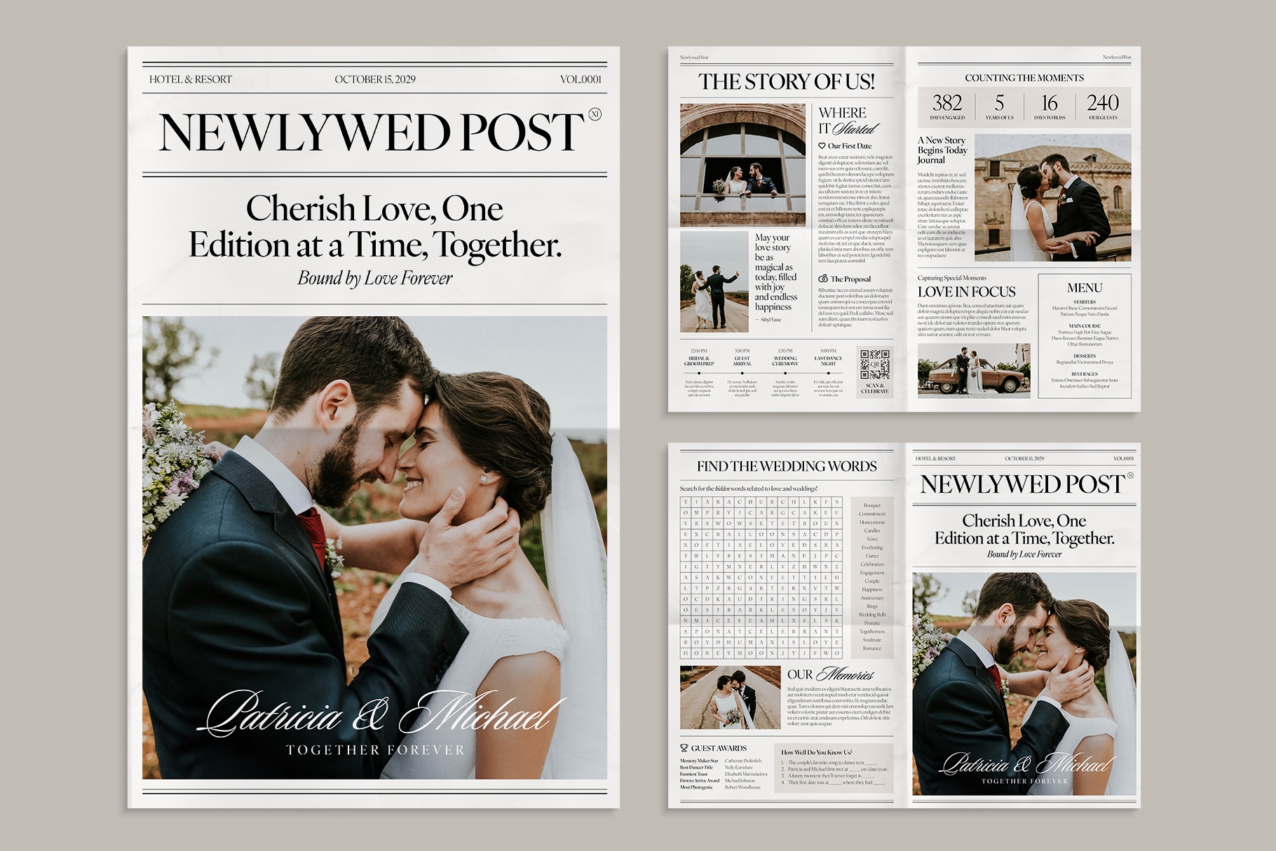 Wedding Newspaper Template 3
