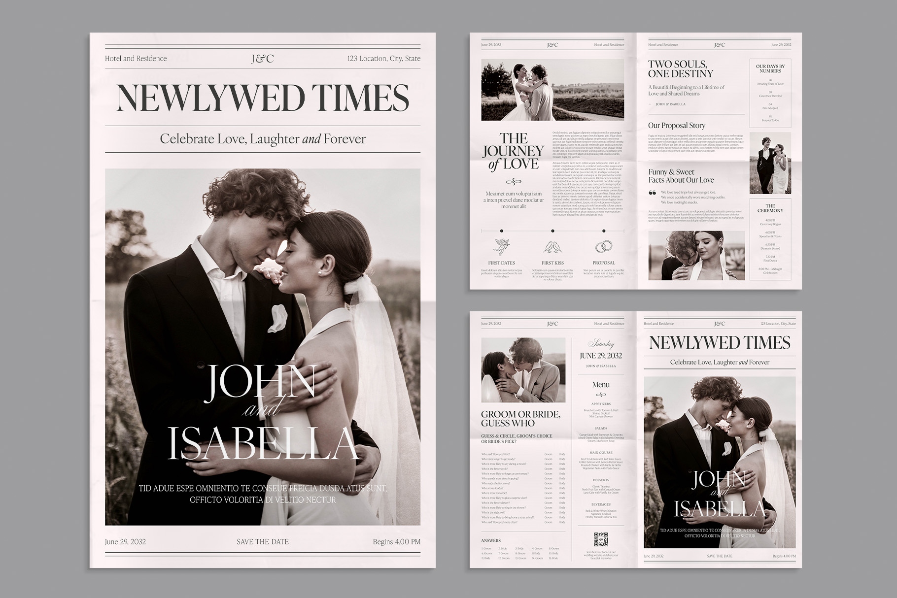 Wedding Newspaper Template 5