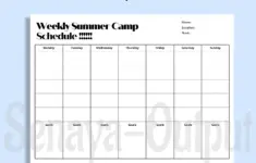 Weekly Summer Camp Schedule Template