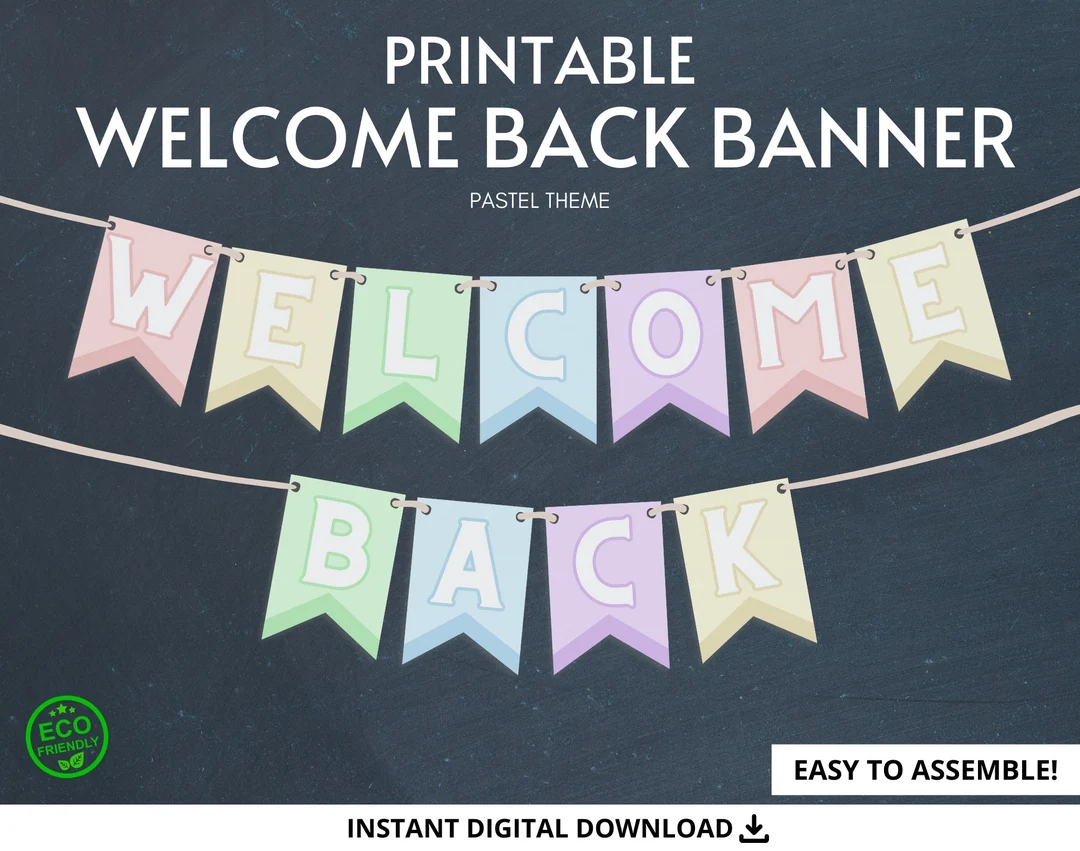 Welcome Back Banner Printable Banner Welcome Back Banner Printable Banner
