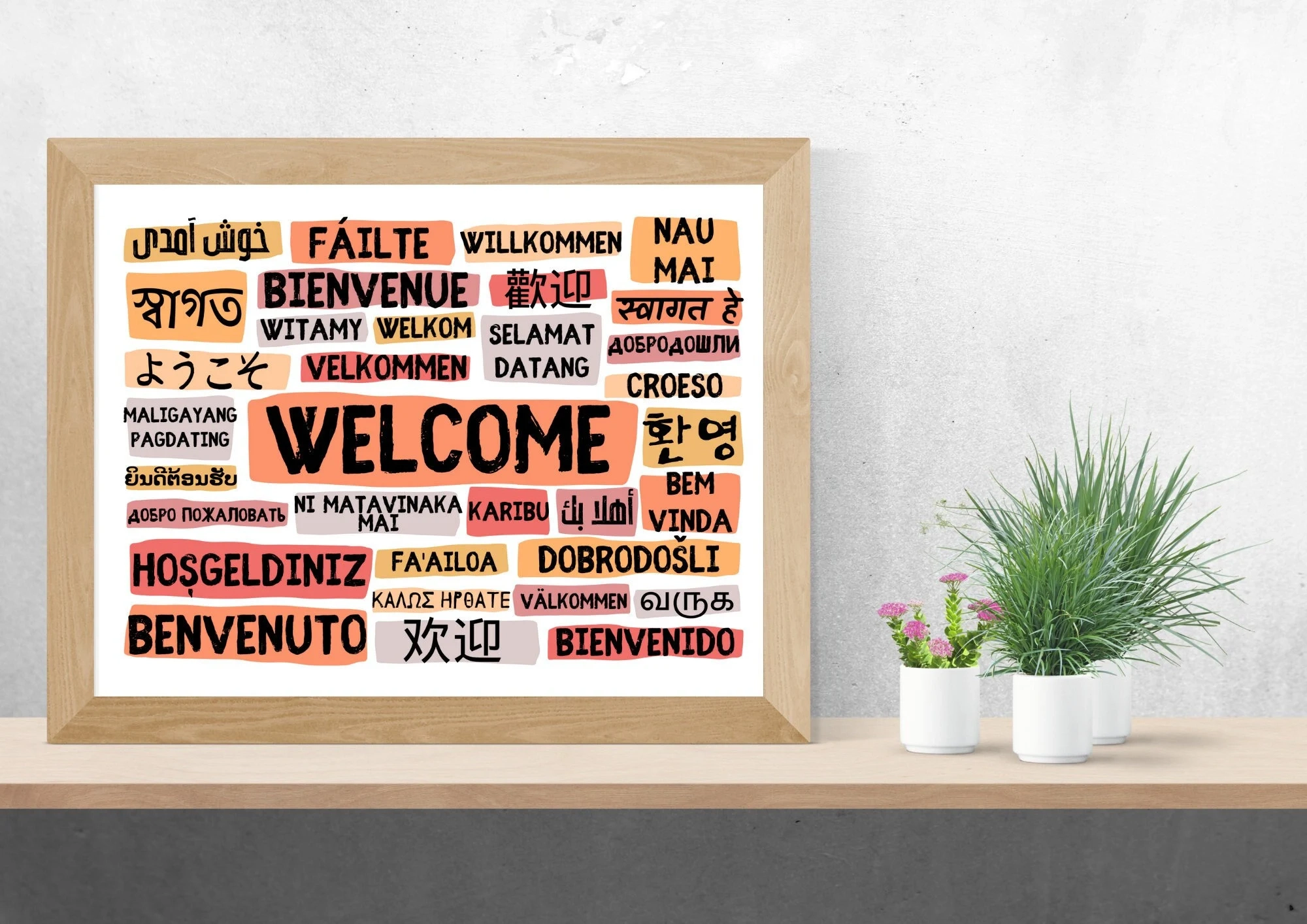 free printable multilingual welcome poster