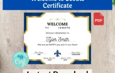 Welcome To Scouts Certificate Welcome To