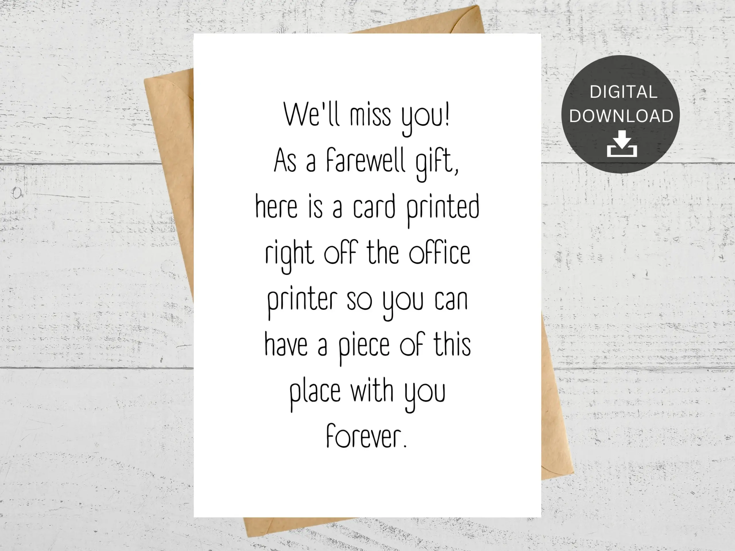Well Miss You Funny Printable Card For