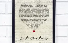 Wham Last Christmas Script Heart Song Lyric Print