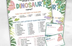 What Is Your Dinosaur Name Printable Game 22183