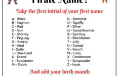 Whats Your Pirate Name Printable
