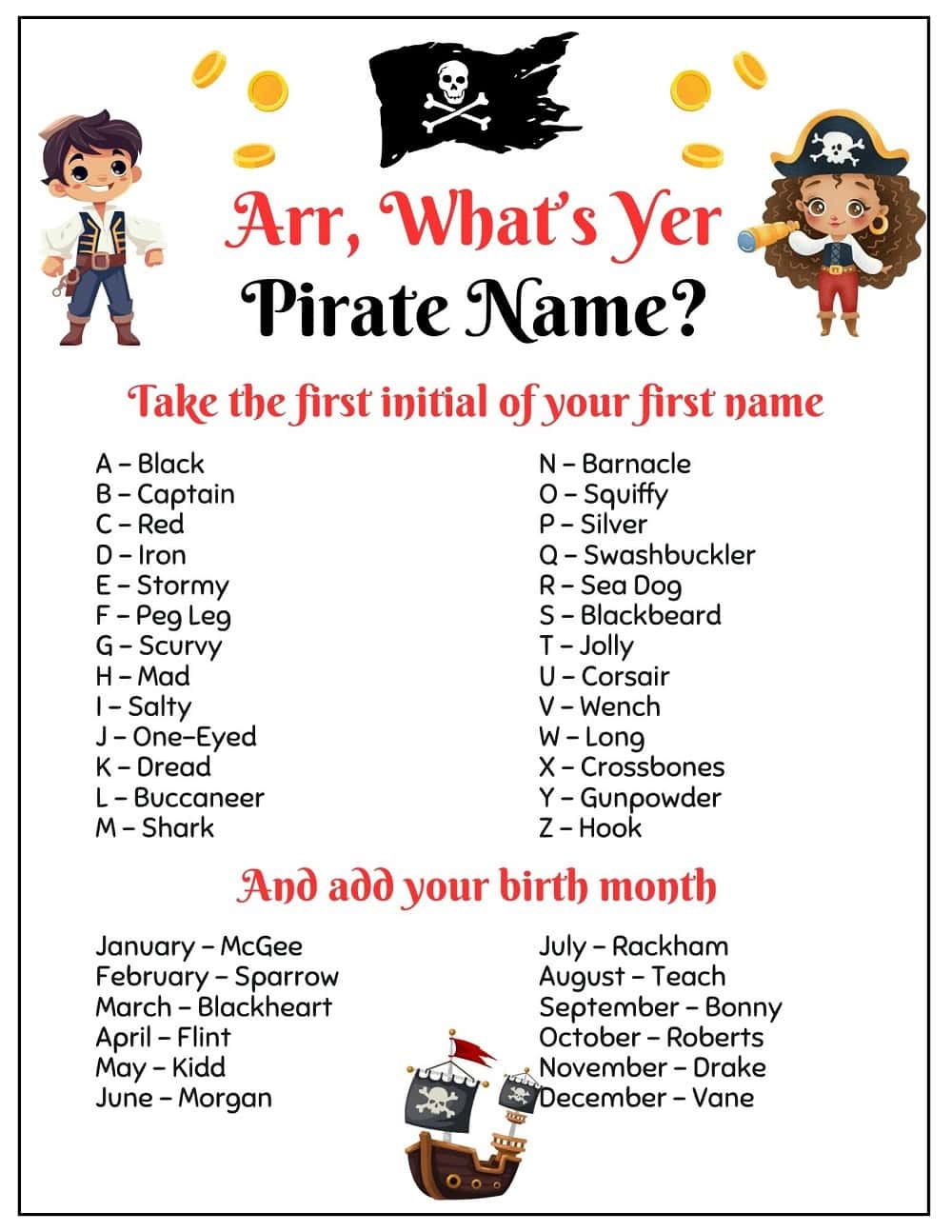 free printable pirate signs