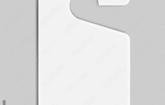White Blank Parking Permit Hang Tag Mockup Empty Hanger Pass Sign Vector Template