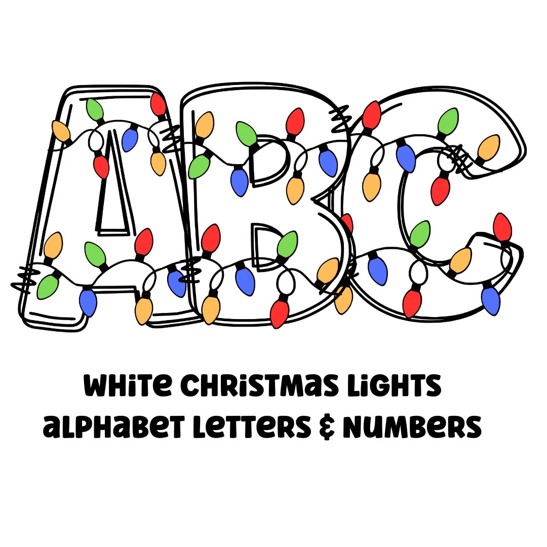 White Christmas Lights Clipart Letters