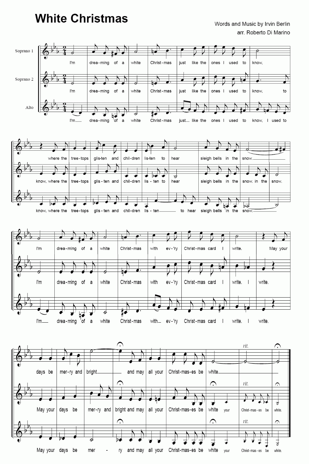 White Christmas Sheet Music