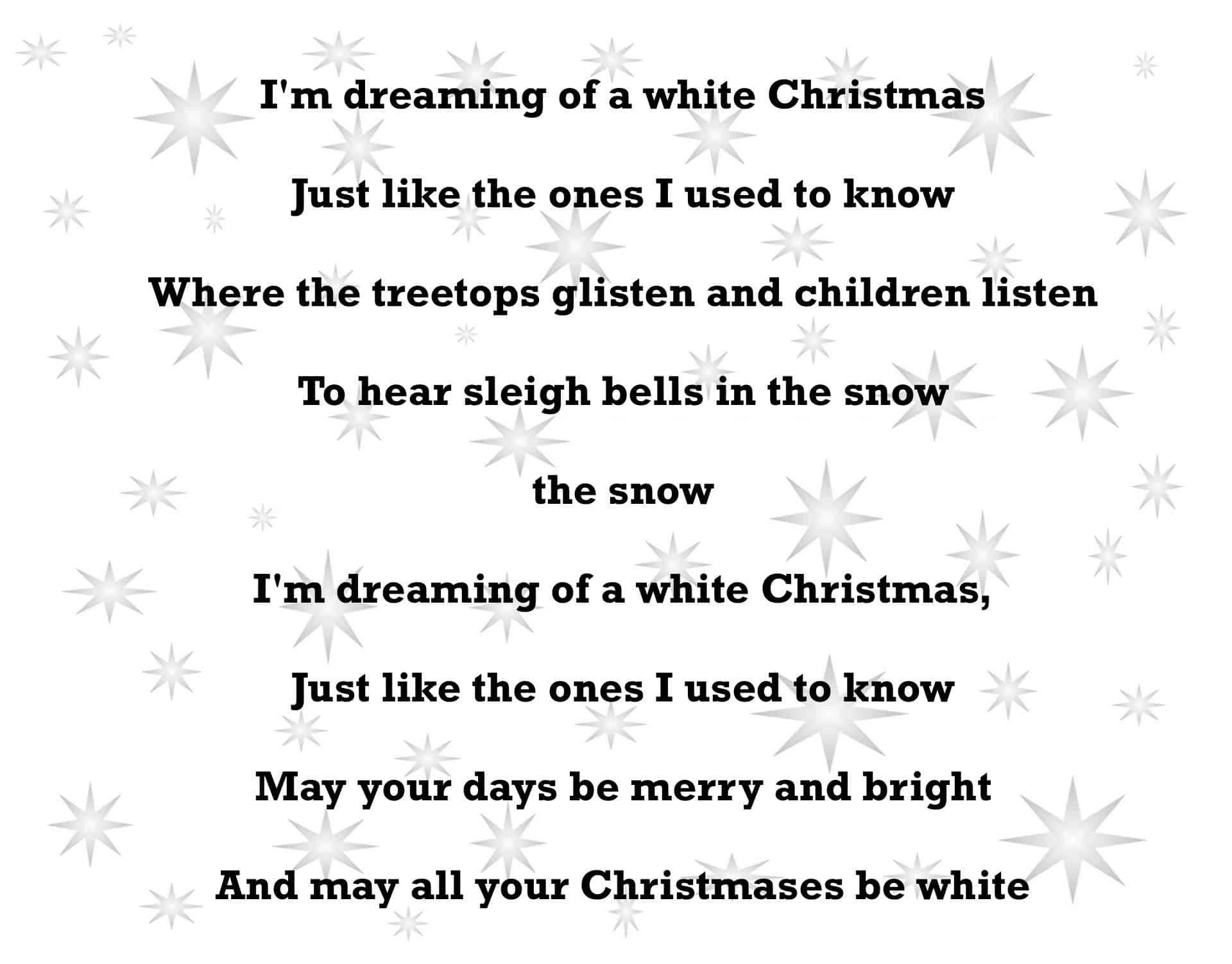 printable lyrics for white christmas