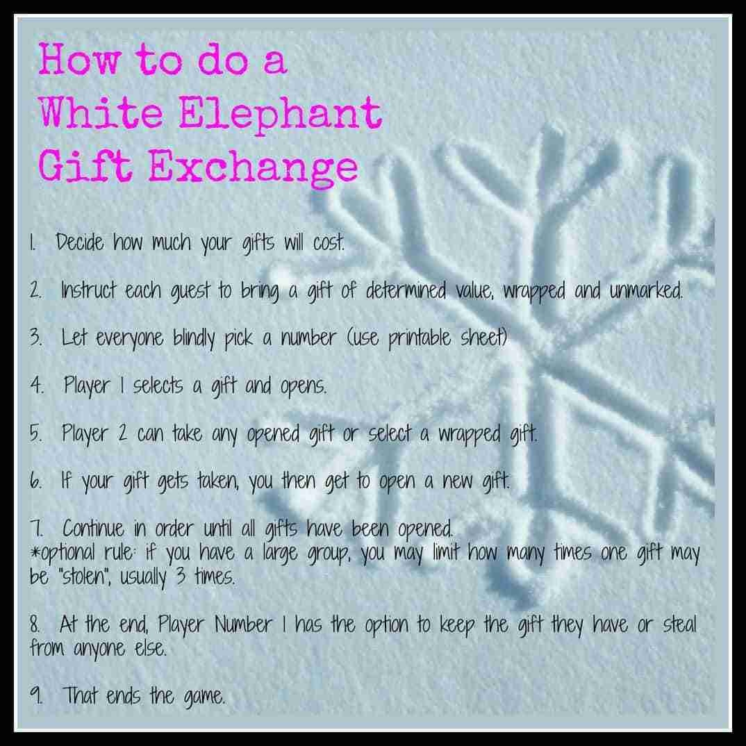 White Elephant Printable Kit