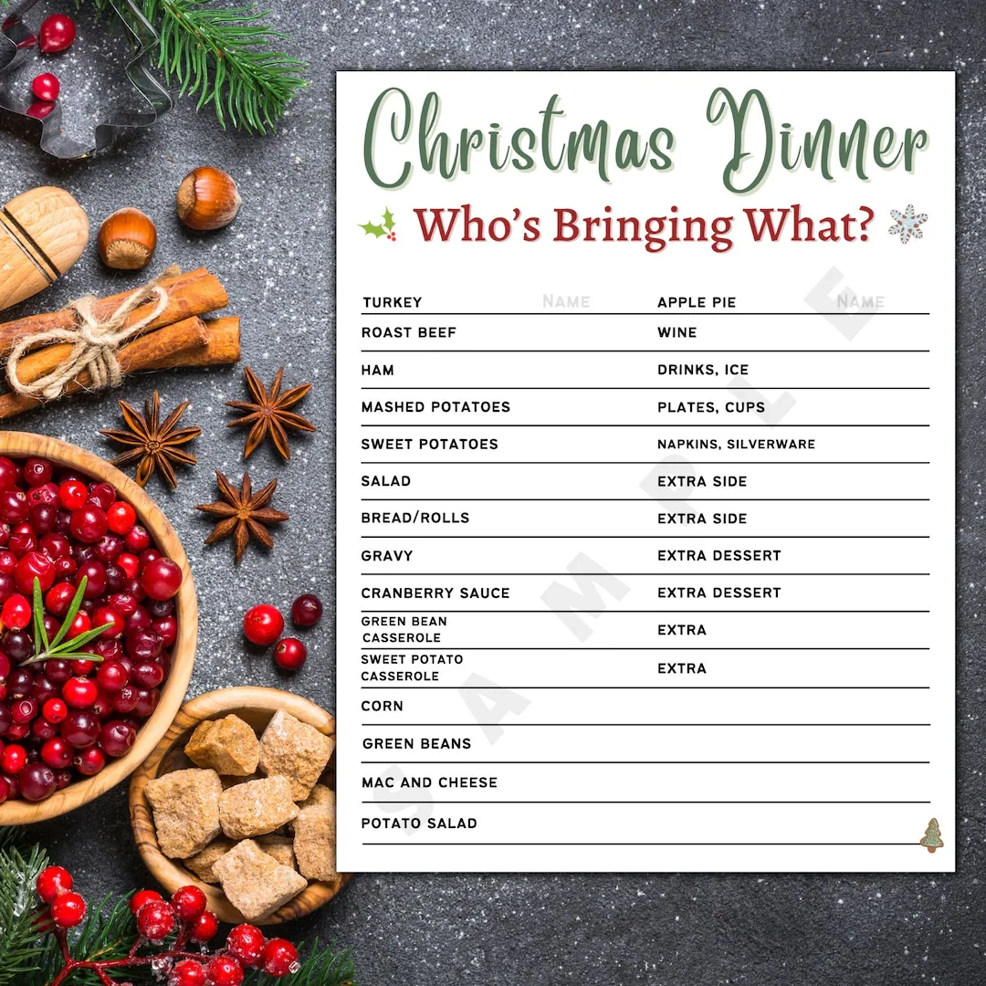 Whos Bringing What To Christmas Dinner