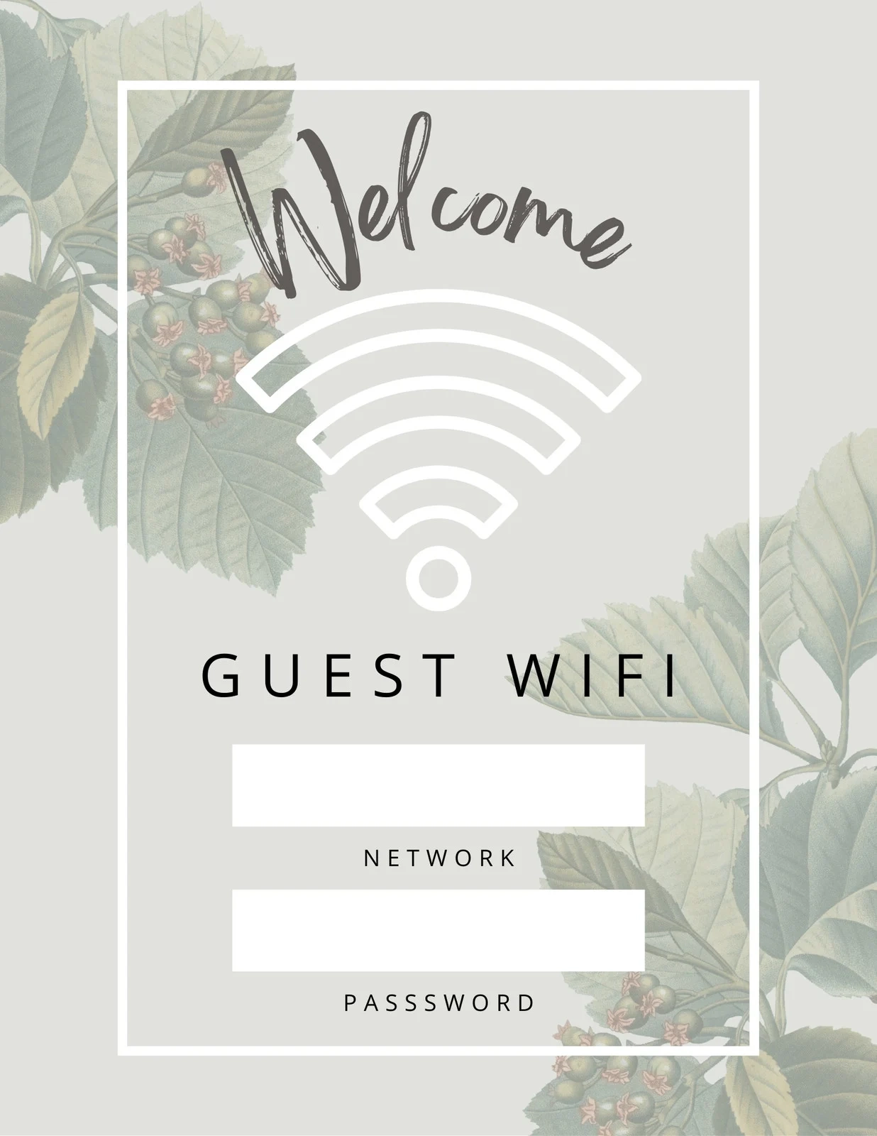 wifi password template free wifi password template free