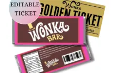 Willy Wonka Chocolate Bar Label