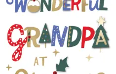 Wonderful Grandpa Fun Xmas Hand Finished Christmas Card