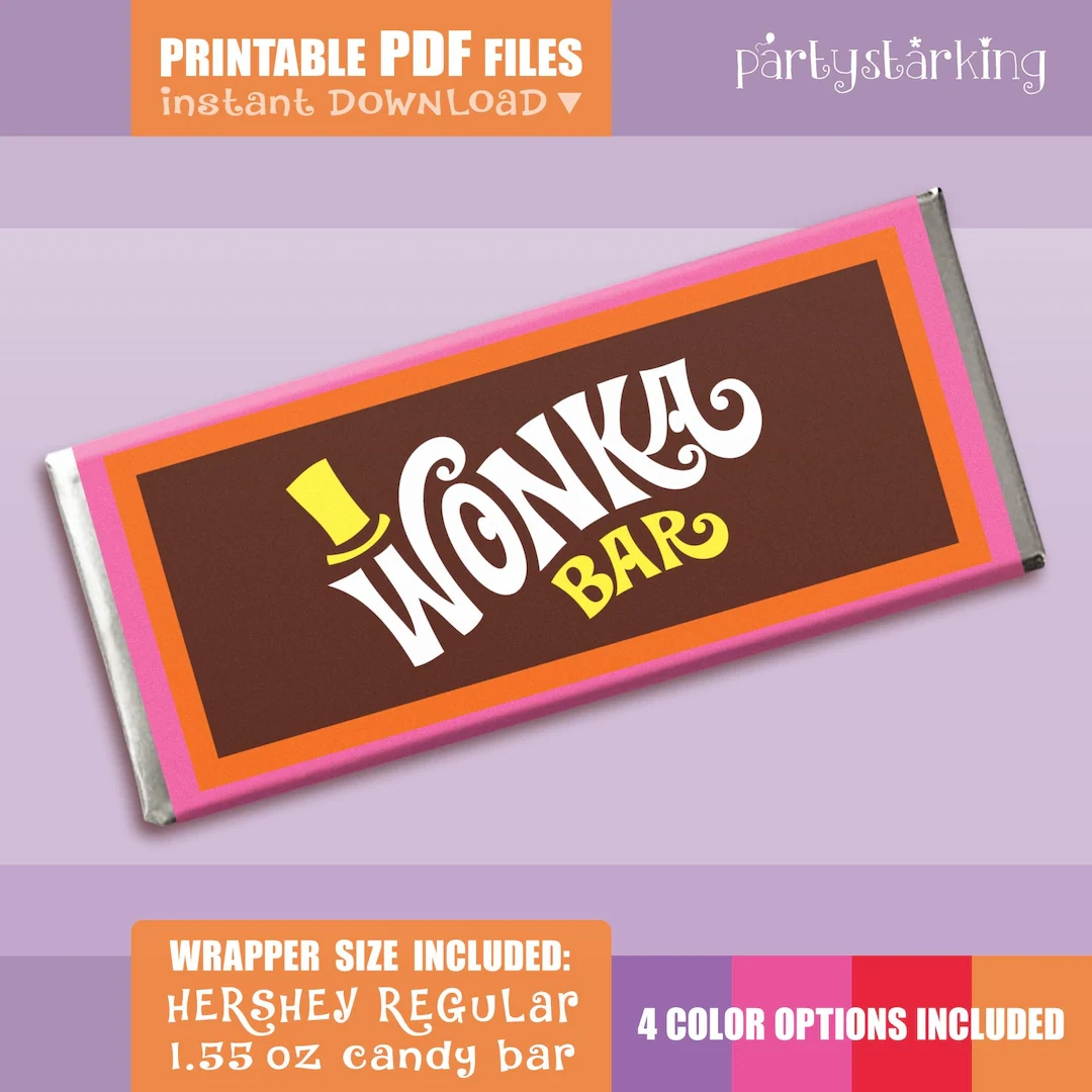 Wonka Bar Wrapper Regular Hershey Bar Wonka Bar Wrapper Regular Hershey Bar