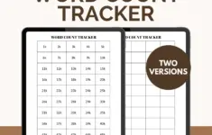 Word Count Tracker Template Fillable