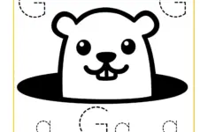 Worksheet Letter G Trace And Color Groundhog Day