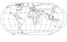 World Projections Blank Printable Clip Art Maps