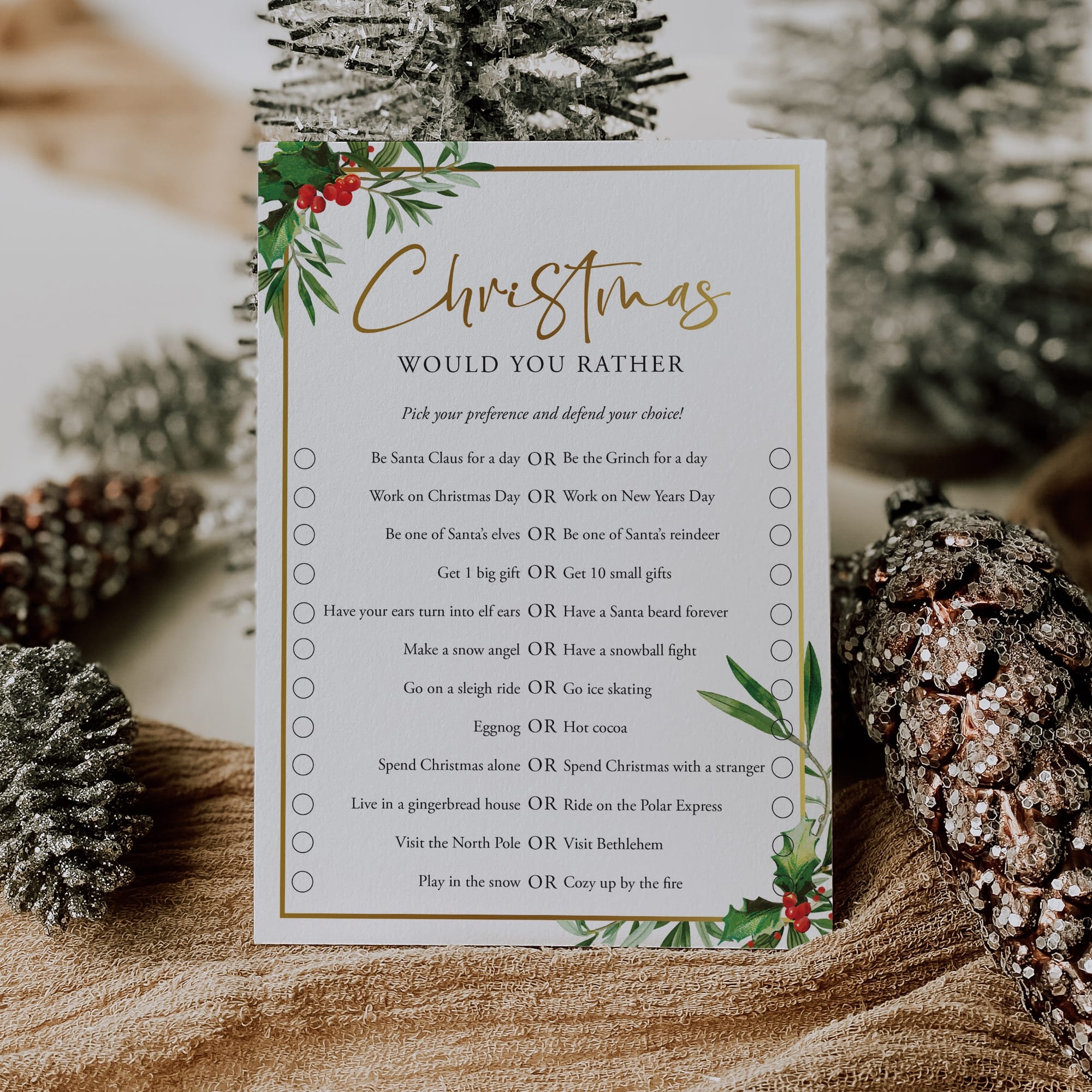 Would You Rather Christmas Questions For Adults Printable Would You Rather Christmas Questions For Adults Printable